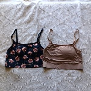 (2) VINCE CAMUTO Reversible Bra | Black & Floral and Brown and Print| Size 6 ?